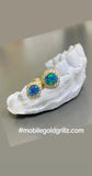 Moissanite Diamond and Opal 2 Piece by Mobile Gold Grillz